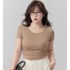 Curvy High Elastic Slimming Short Sleeve T-Shirt for Plus Size, Comfortable Inner Top, Trendy Casual Wear