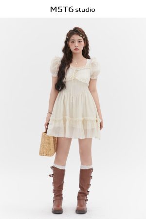 Curvy Love Story French Fairy Dress for Girls - Slimming Fit, Sweet Style, 90s Inspired Fashion