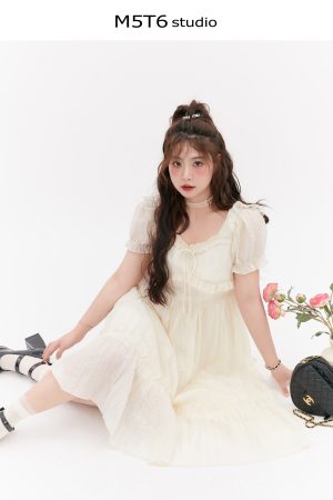 Curvy Love Story French Fairy Dress for Girls - Slimming Fit, Sweet Style, 90s Inspired Fashion