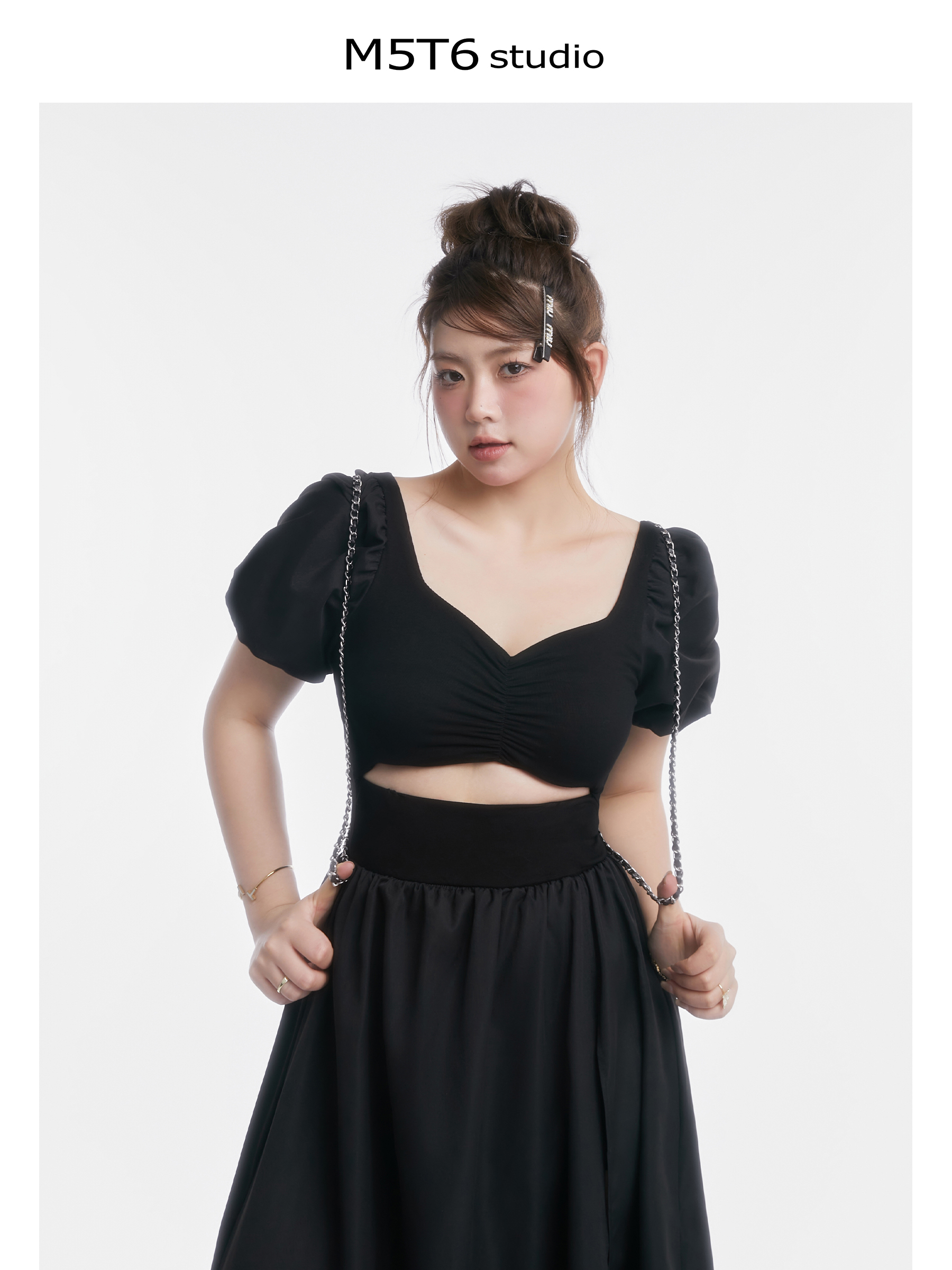 Curvy Minimalist Hepburn Style Split Dress - Elegant Long Skirt in Colors for 90s and Y2K Fashion Lovers Curvy Minimalist Hepburn Style Split Dress - Elegant Long Skirt in Colors for 90s and Y2K Fashion Lovers