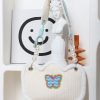 Cute Butterfly Plush Woven Shoulder Bag with Tulip Floral Design - Casual Crossbody Style for Everyday Use