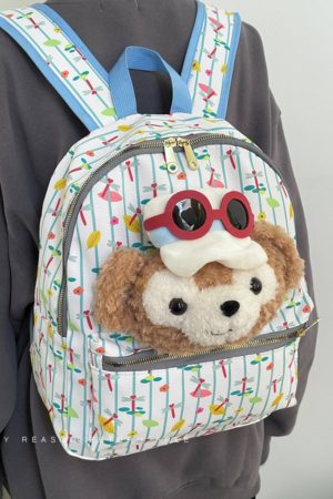Cute Cartoon Duffy Bear Backpack - Soft Large Capacity School Bag for Girls - Trendy 2024 Style