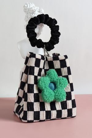 Cute Checkered Bucket Bag - Soft Floral Tote Crossbody for Spring/Summer - Large Capacity Niche Fashion Accessory