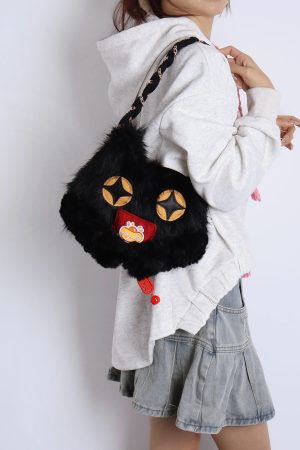 Cute Crossbody Bag with Hugging Cat Design, Adorable New Year Gift, Trendy Korean Style Accessory for Cat Lovers