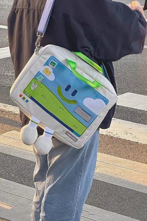 Cute Everyday Outfits, Outfit Inspo Casual 2.0 Windows XP Embroidery Handbag