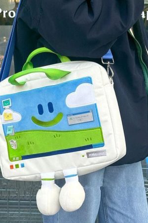 Cute Everyday Outfits, Outfit Inspo Casual 2.0 Windows XP Embroidery Handbag