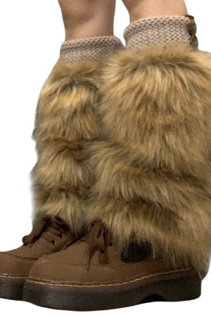 Cute Everyday Outfits, Outfit Inspo Casual 2000s Aesthetic Faux Fur Leg Warmers