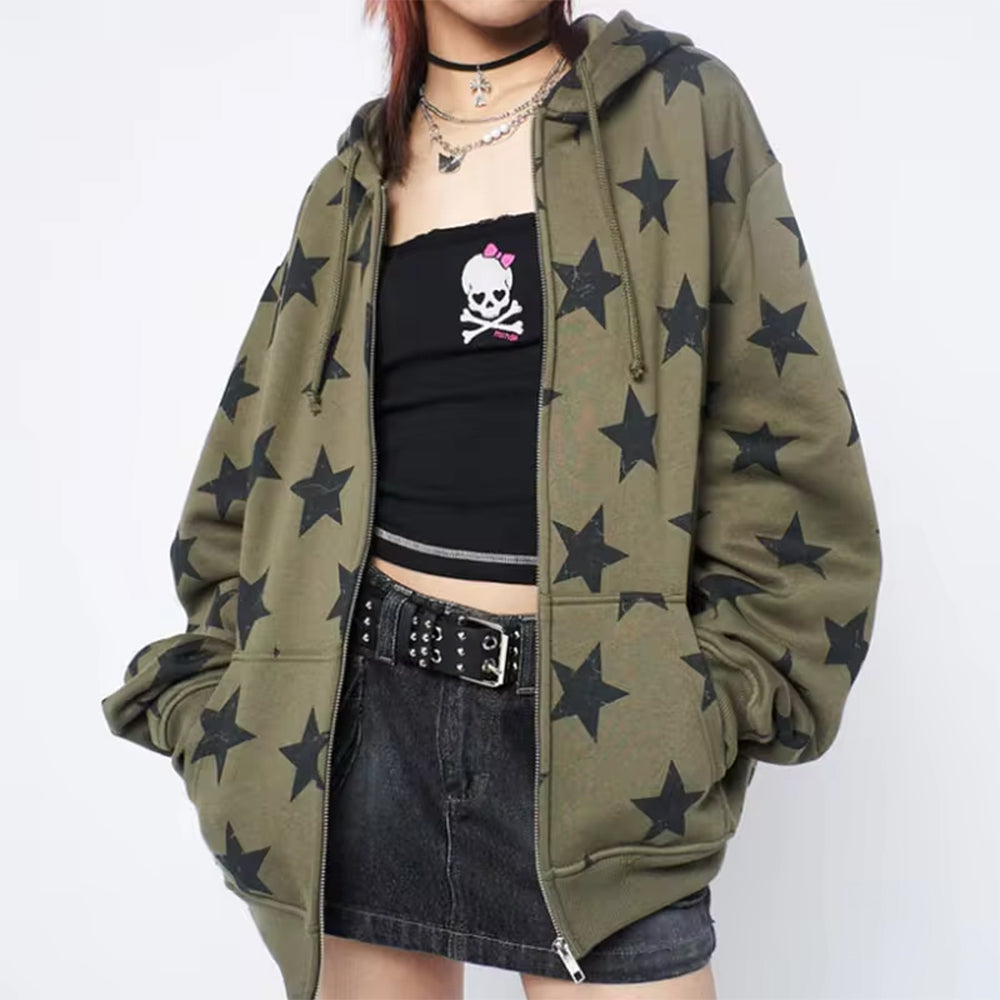 Cute Everyday Outfits, Outfit Inspo Casual 2000s Aesthetic Star Print Hoodie Cute Everyday Outfits, Outfit Inspo Casual 2000s Aesthetic Star Print Hoodie