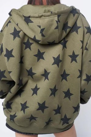 Cute Everyday Outfits, Outfit Inspo Casual 2000s Aesthetic Star Print Hoodie