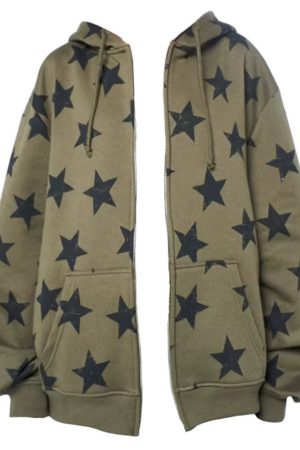 Cute Everyday Outfits, Outfit Inspo Casual 2000s Aesthetic Star Print Hoodie