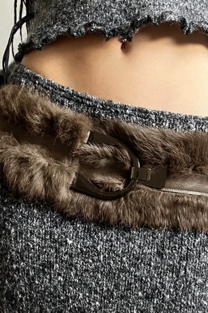 Cute Everyday Outfits, Outfit Inspo Casual 2000s Faux Fur Leather Belt