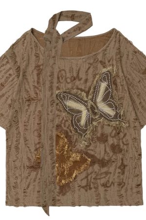Cute Everyday Outfits, Outfit Inspo Casual 2007 Aesthetic Butterfly Patch Tee