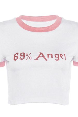 Cute Everyday Outfits, Outfit Inspo Casual 69% Angel Crop Tee