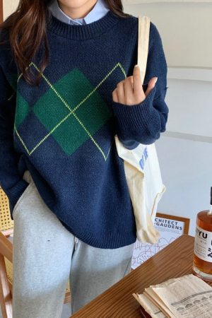Cute Everyday Outfits, Outfit Inspo Casual 80's Grandma Argyle Sweater