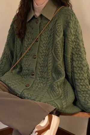 Cute Everyday Outfits, Outfit Inspo Casual 80's Grandma Collar Cardigan