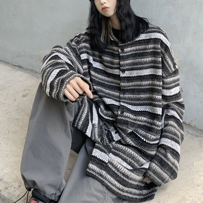 Cute Everyday Outfits, Outfit Inspo Casual 80's Grandma Striped Cardigan Sweater Cute Everyday Outfits, Outfit Inspo Casual 80's Grandma Striped Cardigan Sweater