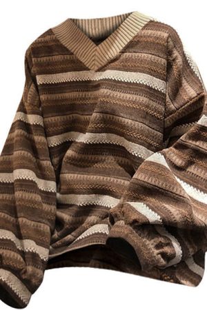 Cute Everyday Outfits, Outfit Inspo Casual 80's Grandma V-Neck Sweater