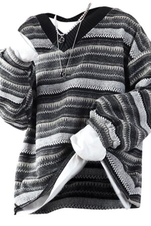 Cute Everyday Outfits, Outfit Inspo Casual 80's Grandma V-Neck Sweater