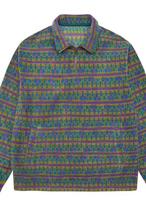 Cute Everyday Outfits, Outfit Inspo Casual 80's Grandma Zip-Up Fleece Sweatshirt