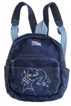 Cute Everyday Outfits, Outfit Inspo Casual 90's Aesthetic Denim Backpack