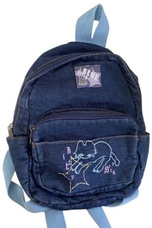 Cute Everyday Outfits, Outfit Inspo Casual 90's Aesthetic Denim Backpack