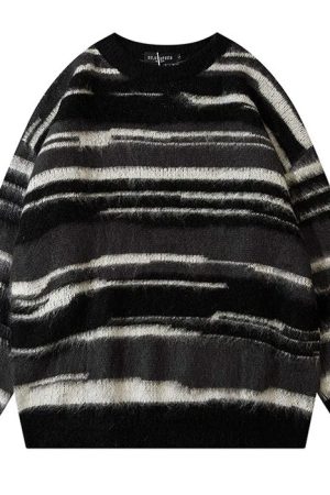 Cute Everyday Outfits, Outfit Inspo Casual 90's Aesthetic Striped Knit Sweater