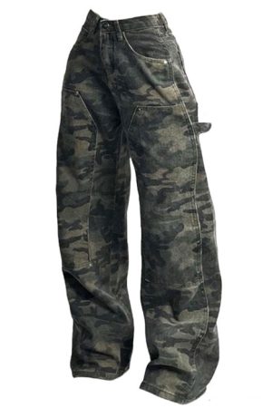 Cute Everyday Outfits, Outfit Inspo Casual 90's Camouflage Cargo Jeans