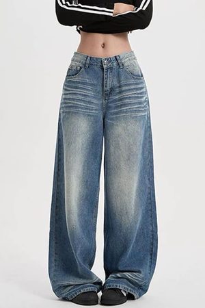 Cute Everyday Outfits, Outfit Inspo Casual 90s Faded Wash Baggy Jeans