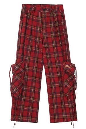 Cute Everyday Outfits, Outfit Inspo Casual 90's Grunge Plaid Cargo Pants