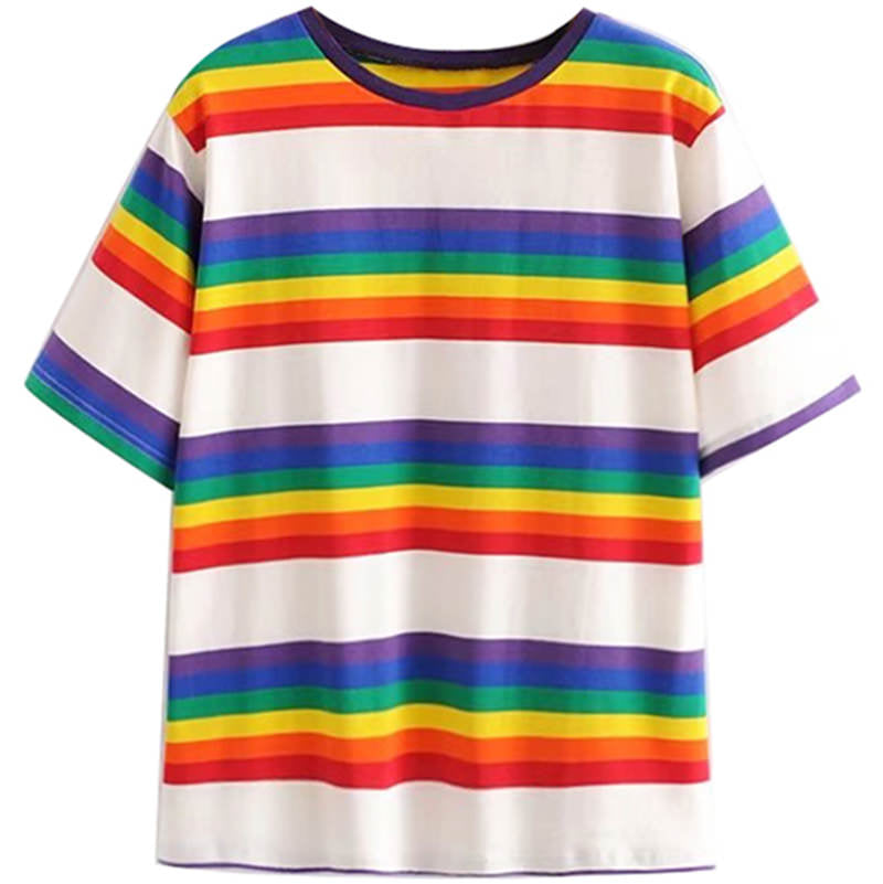 Cute Everyday Outfits, Outfit Inspo Casual 90s Kids Rainbow Tee