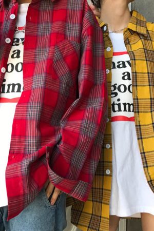 Cute Everyday Outfits, Outfit Inspo Casual 90s Kids Shirt in Plaid Check