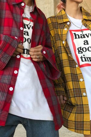 Cute Everyday Outfits, Outfit Inspo Casual 90s Kids Shirt in Plaid Check