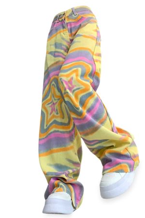 Cute Everyday Outfits, Outfit Inspo Casual 90s Star Print Trousers