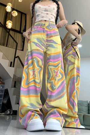 Cute Everyday Outfits, Outfit Inspo Casual 90s Star Print Trousers