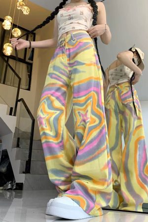 Cute Everyday Outfits, Outfit Inspo Casual 90s Star Print Trousers