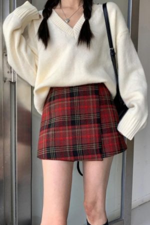 Cute Everyday Outfits, Outfit Inspo Casual About A Girl Grunge Plaid Wrap Skirt