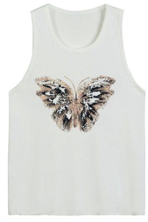 Cute Everyday Outfits, Outfit Inspo Casual Aesthetic Butterfly Print Tee