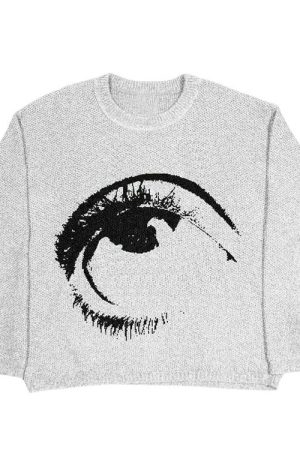 Cute Everyday Outfits, Outfit Inspo Casual Aesthetic Eye Sweater