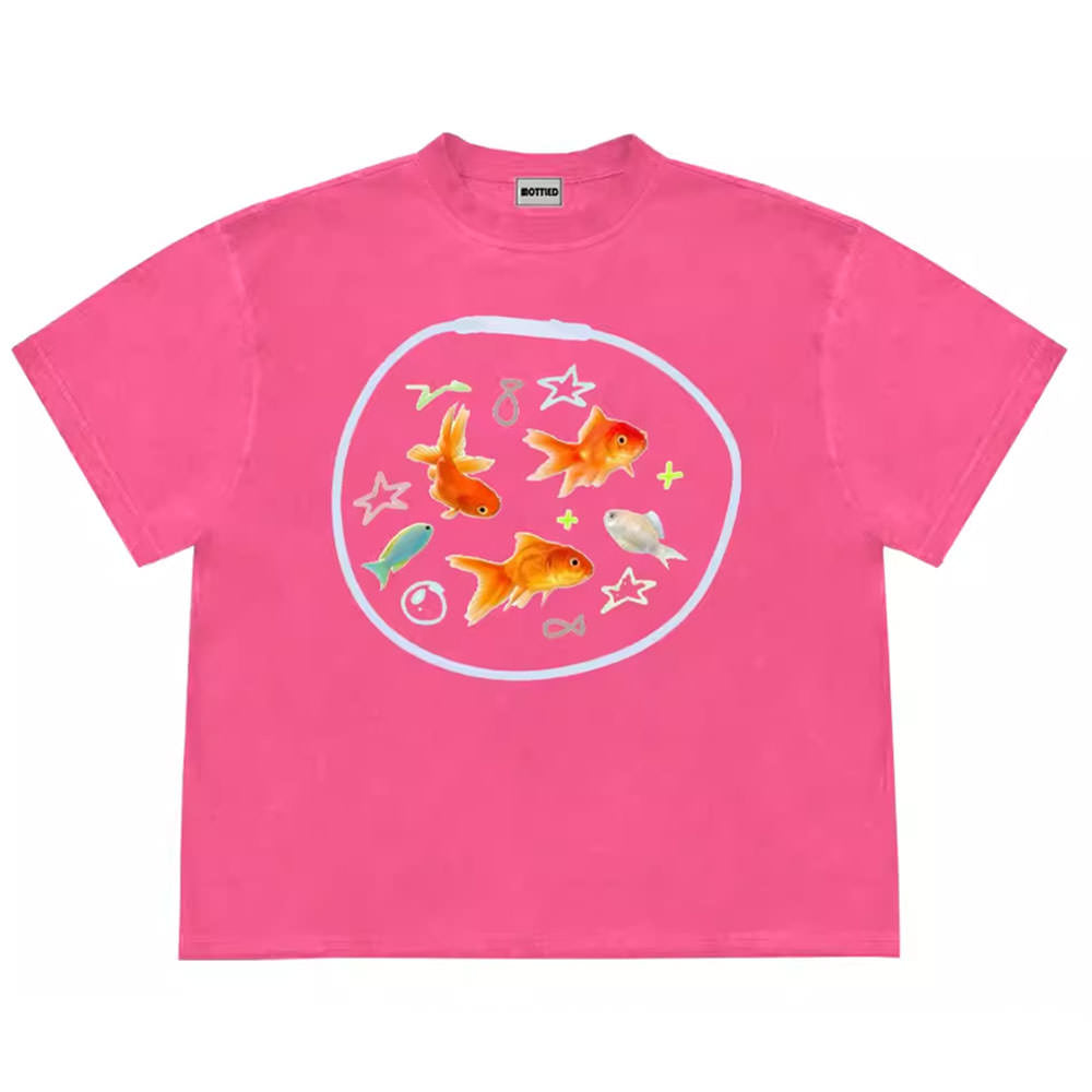 Cute Everyday Outfits, Outfit Inspo Casual Aesthetic Goldfish Graphic T-Shirt