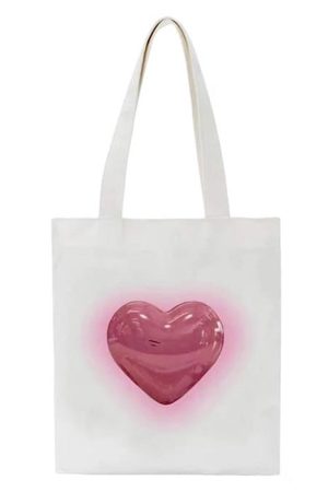 Cute Everyday Outfits, Outfit Inspo Casual Aesthetic Heart Tote Bag
