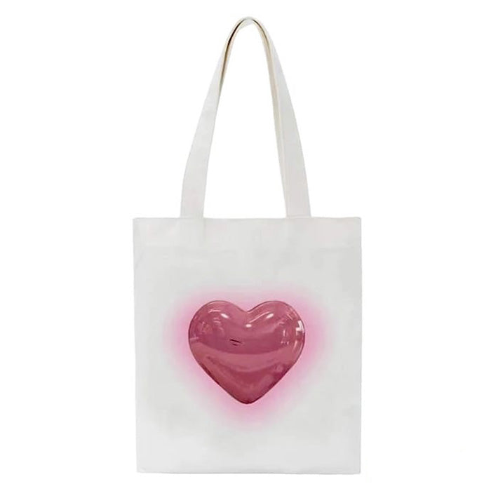 Cute Everyday Outfits, Outfit Inspo Casual Aesthetic Heart Tote Bag