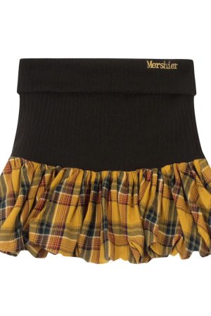Cute Everyday Outfits, Outfit Inspo Casual Aesthetic Plaid Balloon Mini Skirt