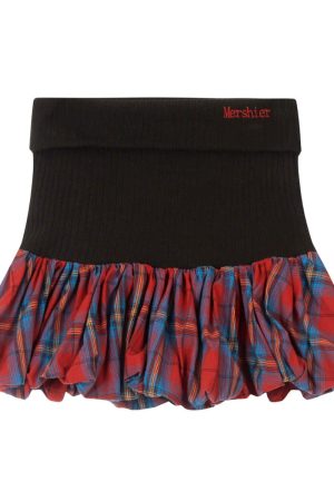 Cute Everyday Outfits, Outfit Inspo Casual Aesthetic Plaid Balloon Mini Skirt