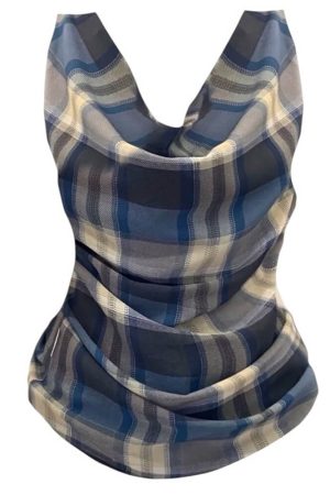 Cute Everyday Outfits, Outfit Inspo Casual Aesthetic Plaid Draped Tank