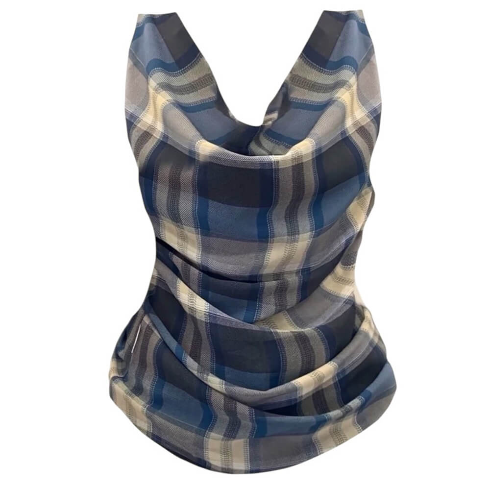 Cute Everyday Outfits, Outfit Inspo Casual Aesthetic Plaid Draped Tank Cute Everyday Outfits, Outfit Inspo Casual Aesthetic Plaid Draped Tank