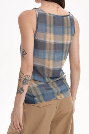Cute Everyday Outfits, Outfit Inspo Casual Aesthetic Plaid Draped Tank