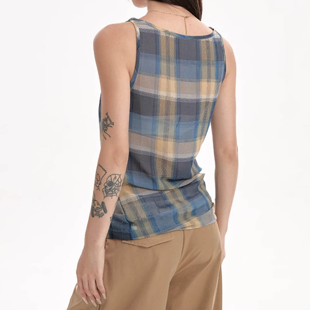Cute Everyday Outfits, Outfit Inspo Casual Aesthetic Plaid Draped Tank Cute Everyday Outfits, Outfit Inspo Casual Aesthetic Plaid Draped Tank
