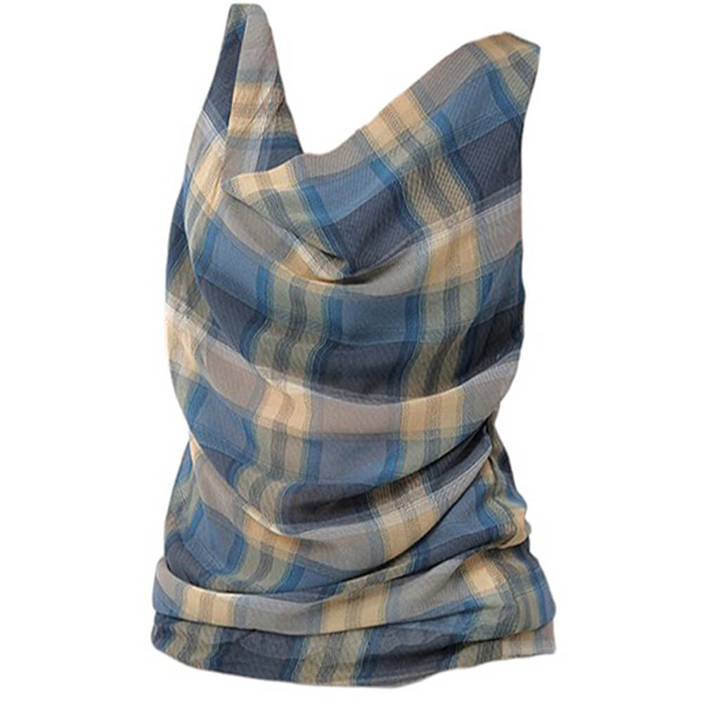 Cute Everyday Outfits, Outfit Inspo Casual Aesthetic Plaid Draped Tank Cute Everyday Outfits, Outfit Inspo Casual Aesthetic Plaid Draped Tank
