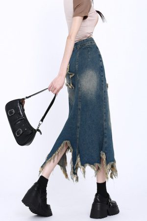 Cute Everyday Outfits, Outfit Inspo Casual Aesthetic Star Long Denim Skirt