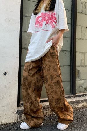 Cute Everyday Outfits, Outfit Inspo Casual Aesthetic Wide Floral Cord Pants